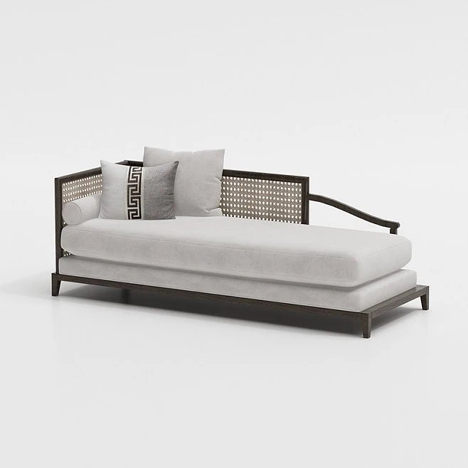 Elegant Star Hotel Left Asia Style Chaise Lounge (EMT-LC17) Home Furniture Fabric Handmade Living Room Furniture Sofa Modern