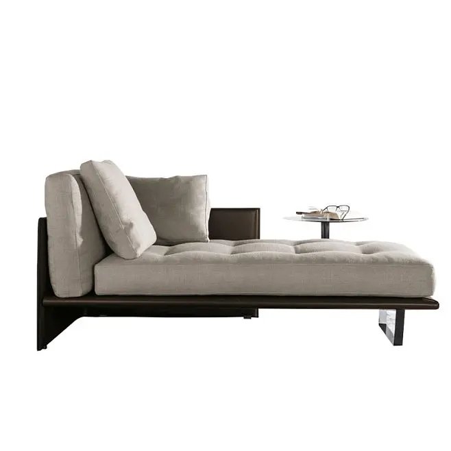 Elegant Star Hotel Left Asia Style Chaise Lounge (EMT-LC17) Home Furniture Fabric Handmade Living Room Furniture Sofa Modern