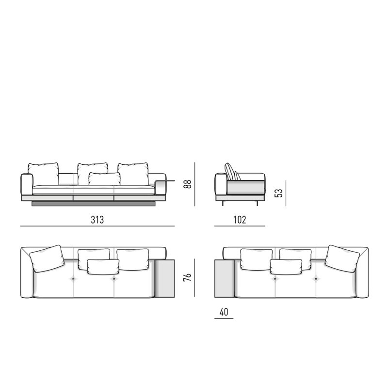 Italian luxury new design leather sofa living room furniture