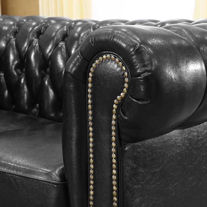 High Quality Modern Italian Genuine Leather Sofa Chesterfield Sofa Microfiber Fabric Living Room Sofas