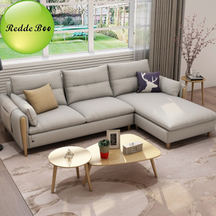Modern simple design Large Size L shaped fabric couch living room Sofas set 3 seater corner Sofas 1011