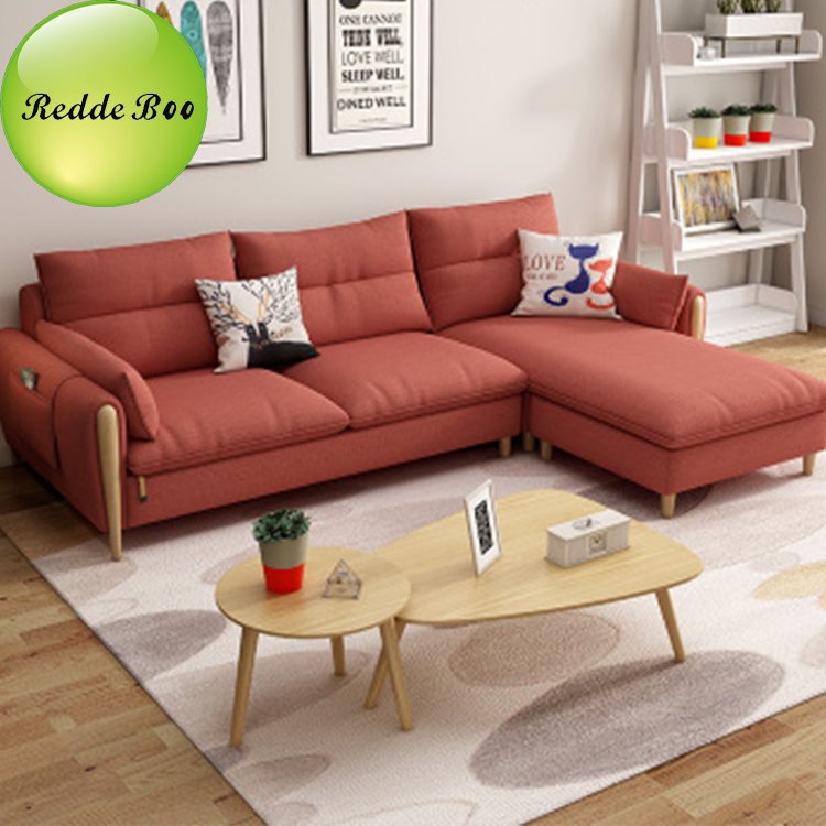 Modern simple design Large Size L shaped fabric couch living room Sofas set 3 seater corner Sofas 1011