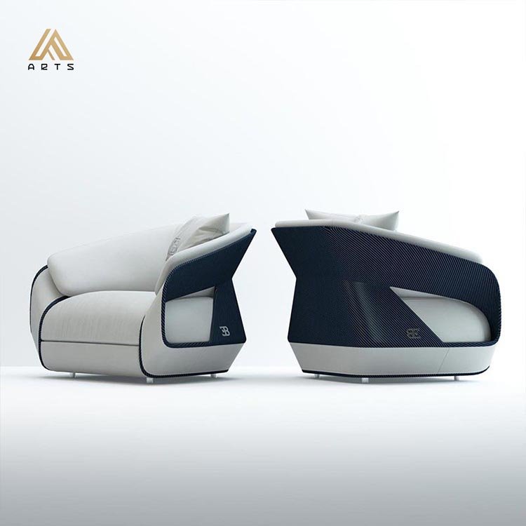 New arrive European Italian postmodern design light luxury living room furniture genuine leather sofa sectional sofa set