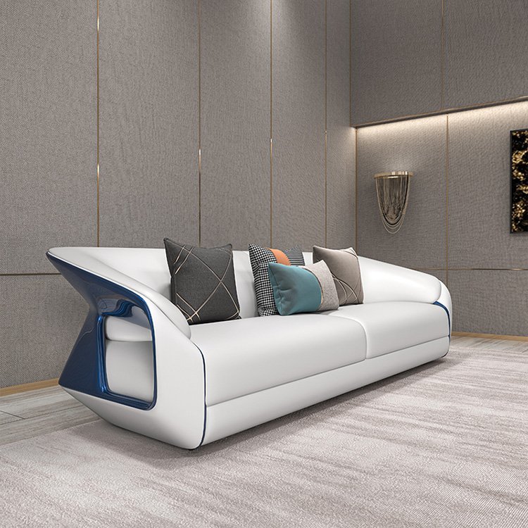 New arrive European Italian postmodern design light luxury living room furniture genuine leather sofa sectional sofa set