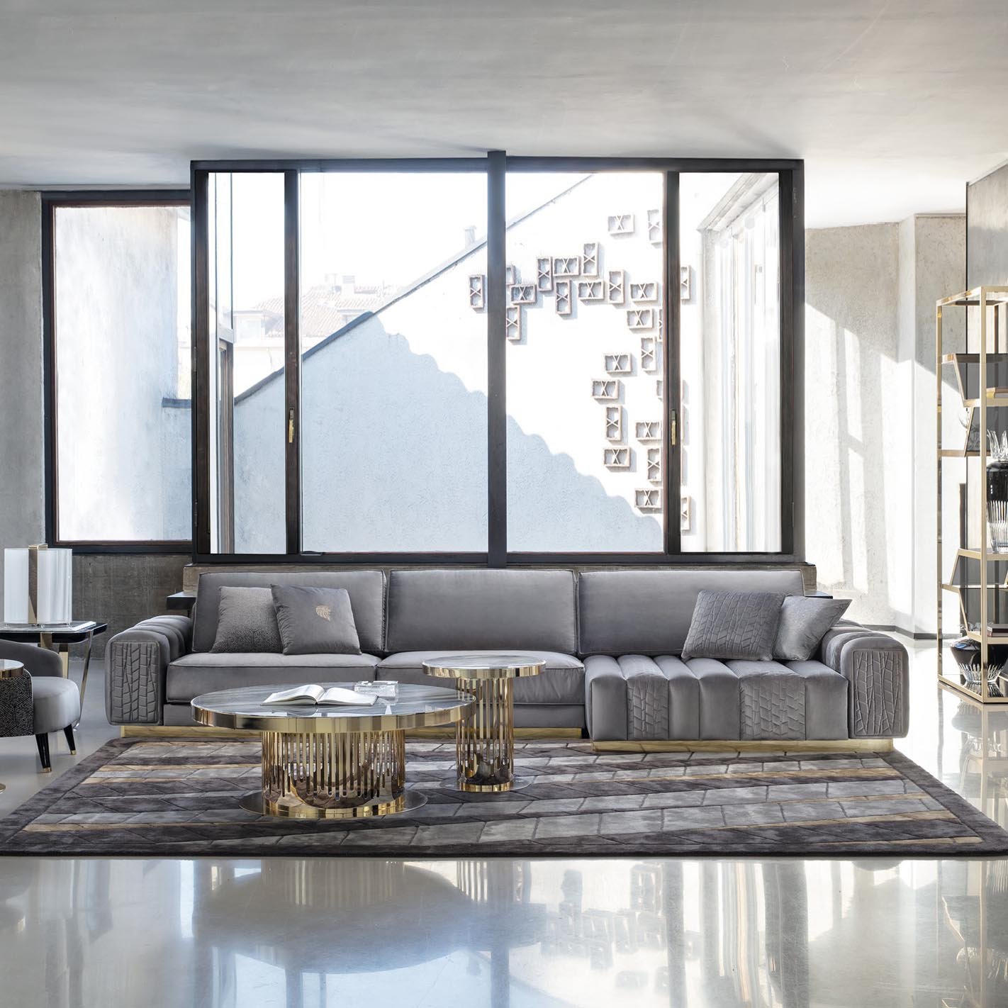 Livingroom furniture luxury corner canap velvet sofa couch set customized modern Modular fabric sofa set living room furniture