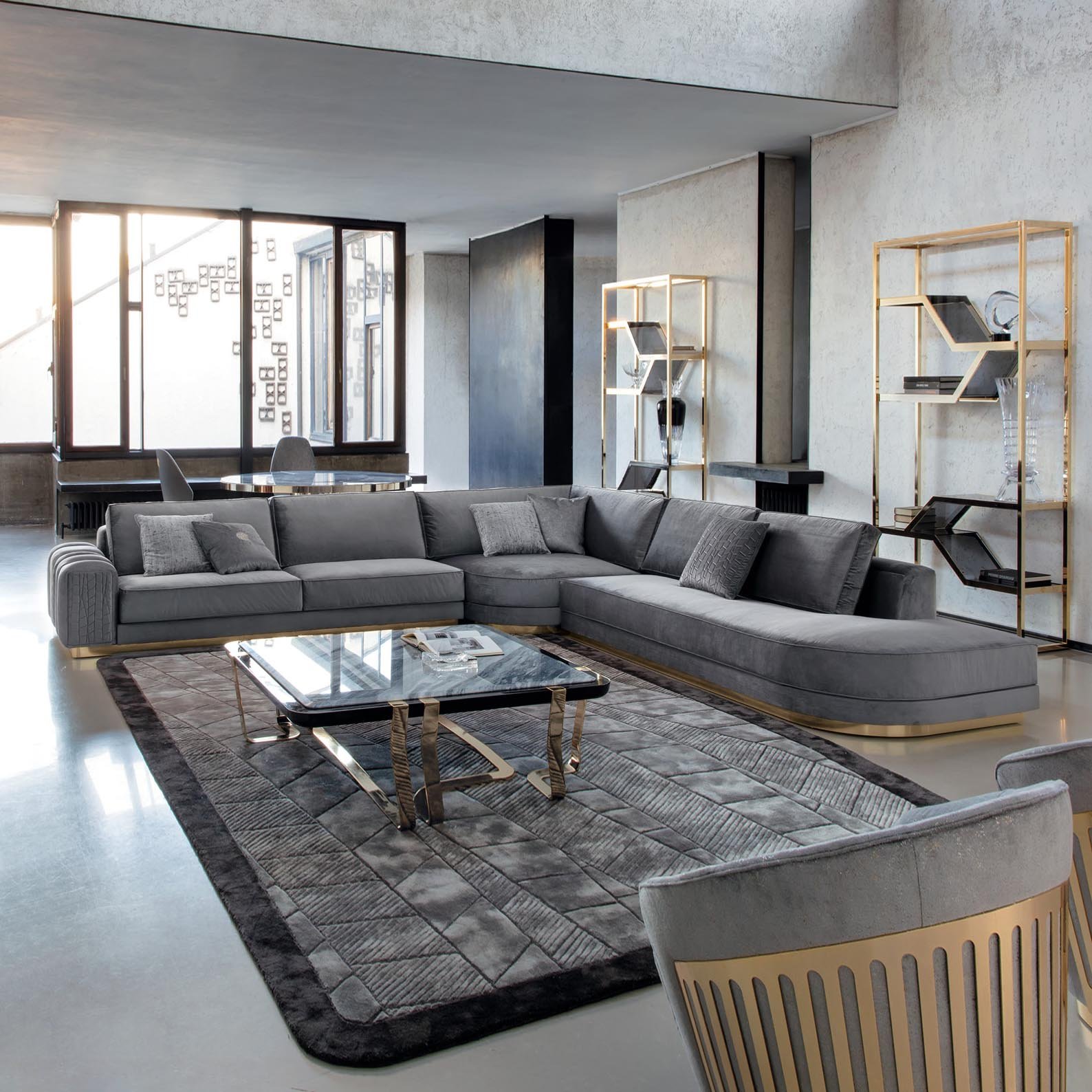 Livingroom furniture luxury corner canap velvet sofa couch set customized modern Modular fabric sofa set living room furniture