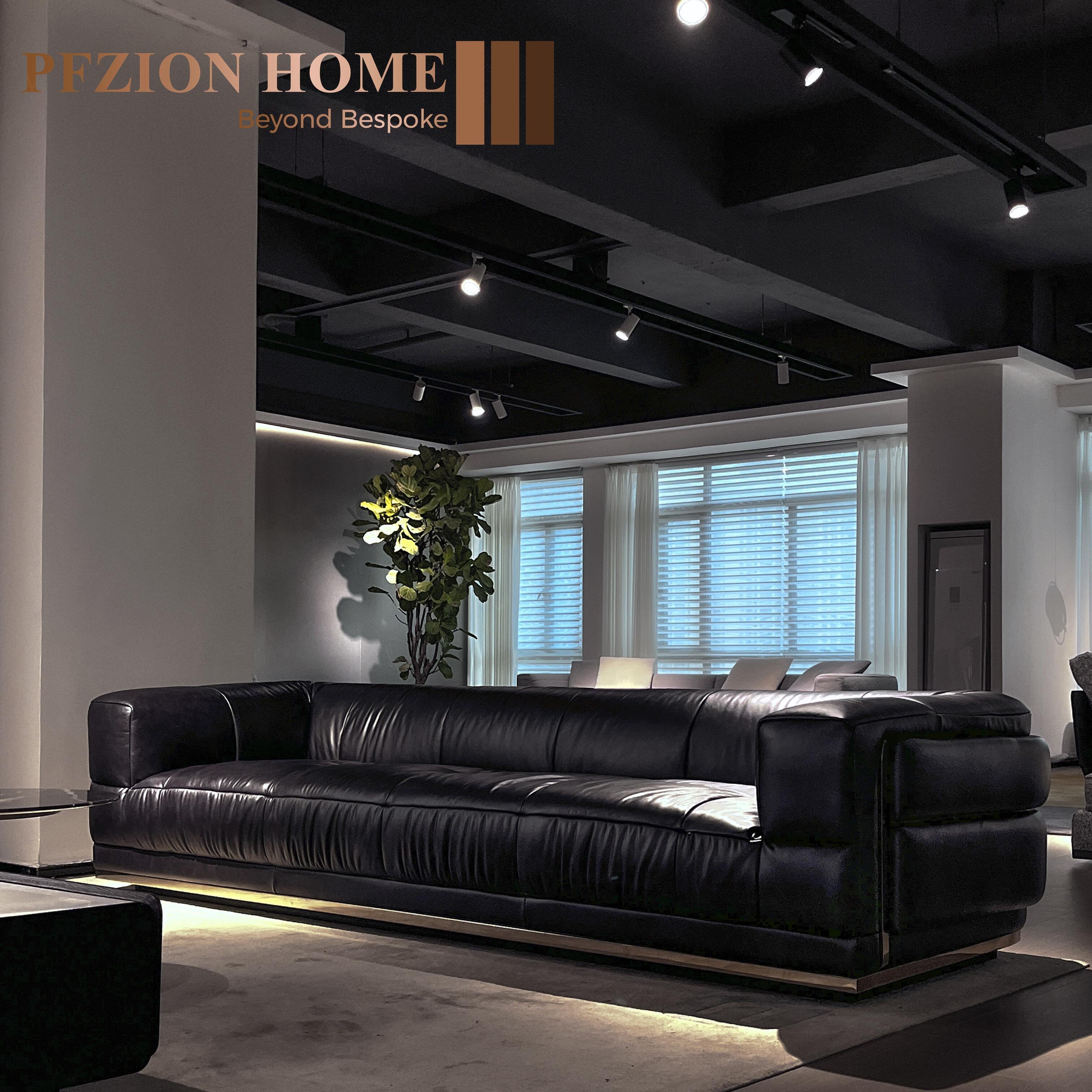 Luxury Design Modular Genuine Leather Elegant Italian Hotel Living Room Sofa