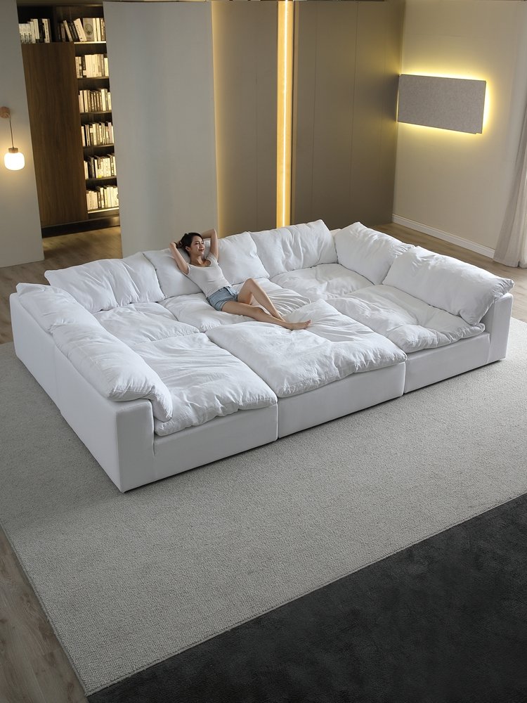 Nordic Hotel Living Room Furniture compressed biggest Soft White Sofa bed Modular Sectional Sofa Cloud Couch set compression
