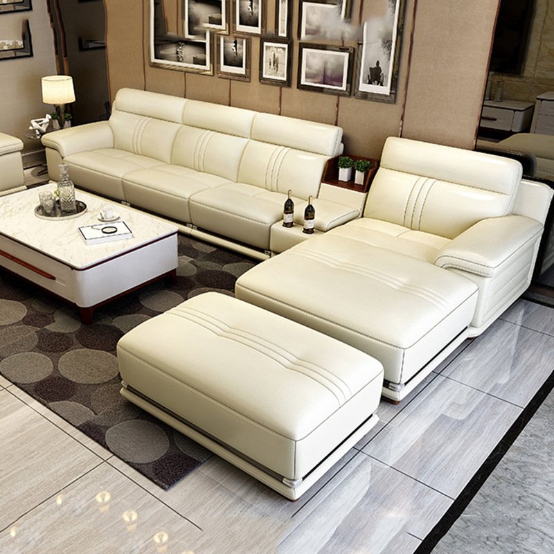 Modern sofa living room combination furniture import first layer cattle leather in thick leather sofa