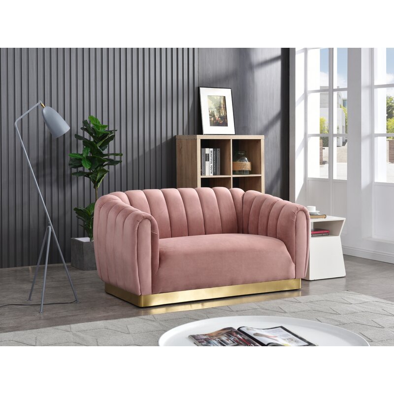 Mid Century Corner Curved Pull Button Sofa Stainless Steel Tufted Upholstery Loveseat Living Room Sofa Home Hotel Furniture