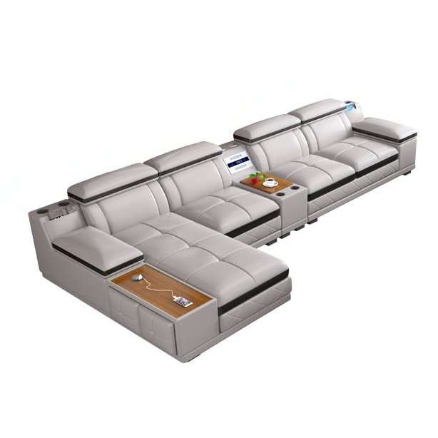 2024 New Modern Style Design Sofas Combination Sofa Set Furniture Leather Living Room Sofas