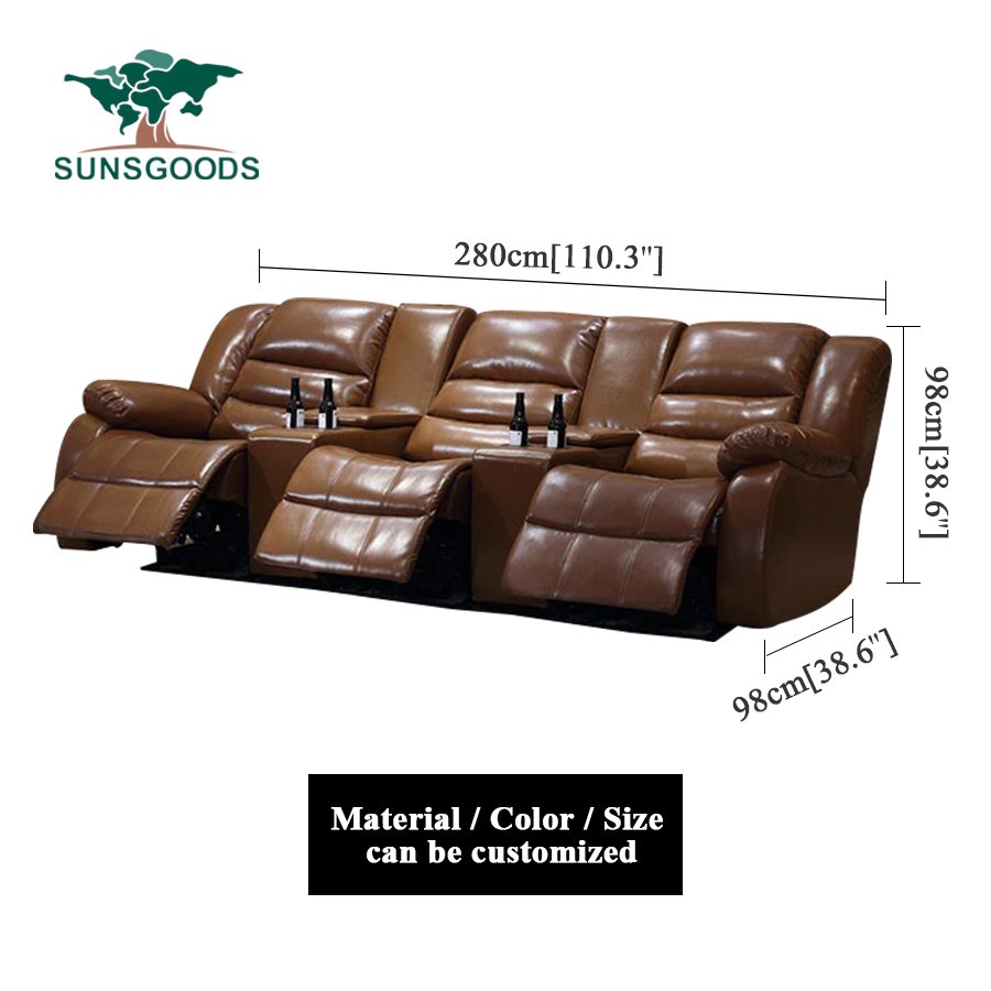 Modern Sectional Cinema Reclining Sofa Set Furniture Couch Living Room Sofa Modern Genuine Leather Home Theater Recliner Sofa