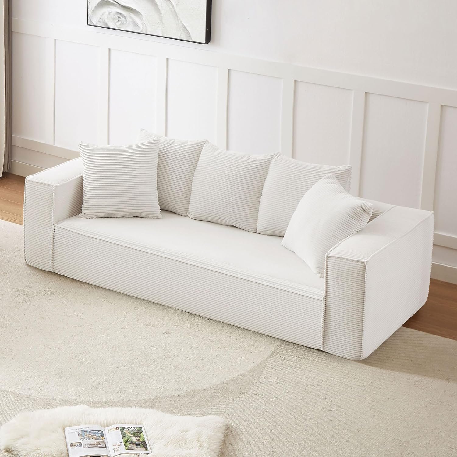 Factory Wholesale Vacuum Sealed Packing Upholstery Foam Modern Sofa Living Room Couch High Density Foam Compressed Sofa