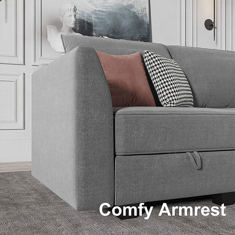 Grey Fabric Home Living Room Furniture L Shaped Couch Sofa Set Modular Sectional Sofa With Ottoman