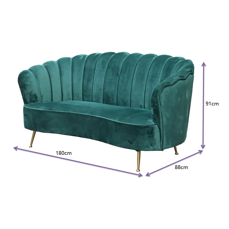 Nordic Simple Sofa Modern Velvet Metal Feet Home Living Room Sofa Office Reception Sofa