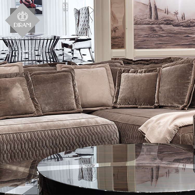 european style furniture elegant luxury brown tv room sofa furniture living room modern leather sectional sofa sample set