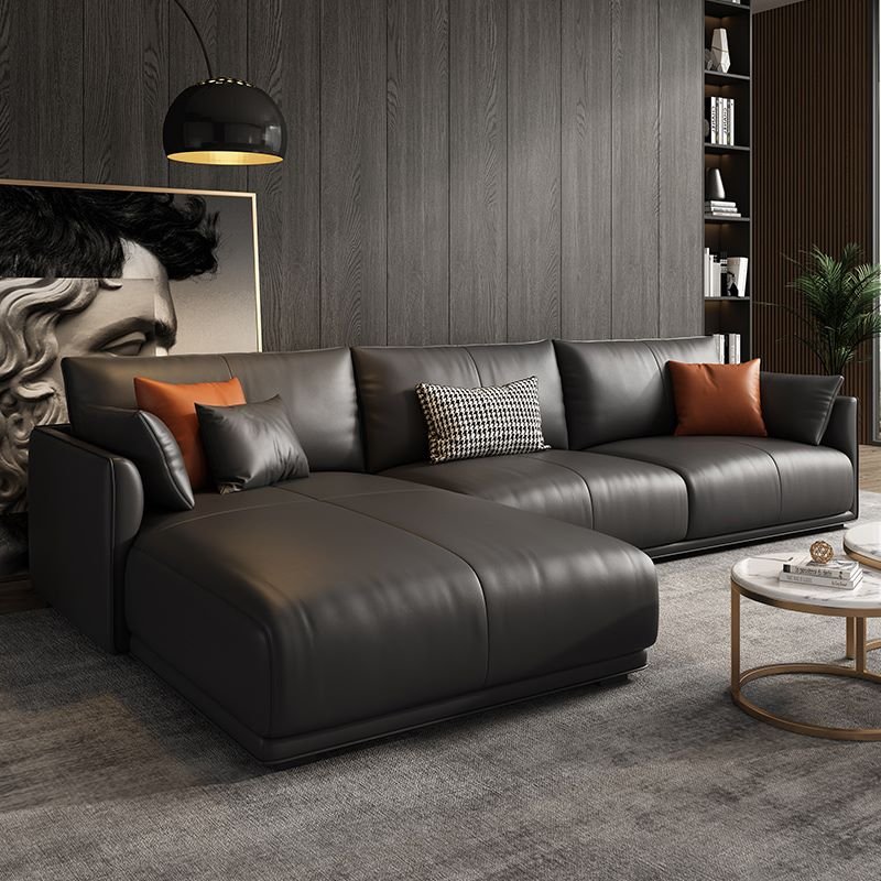 Wholesale modern sofa couch l shaped sofa set living room furniture italian genuine leather sofa