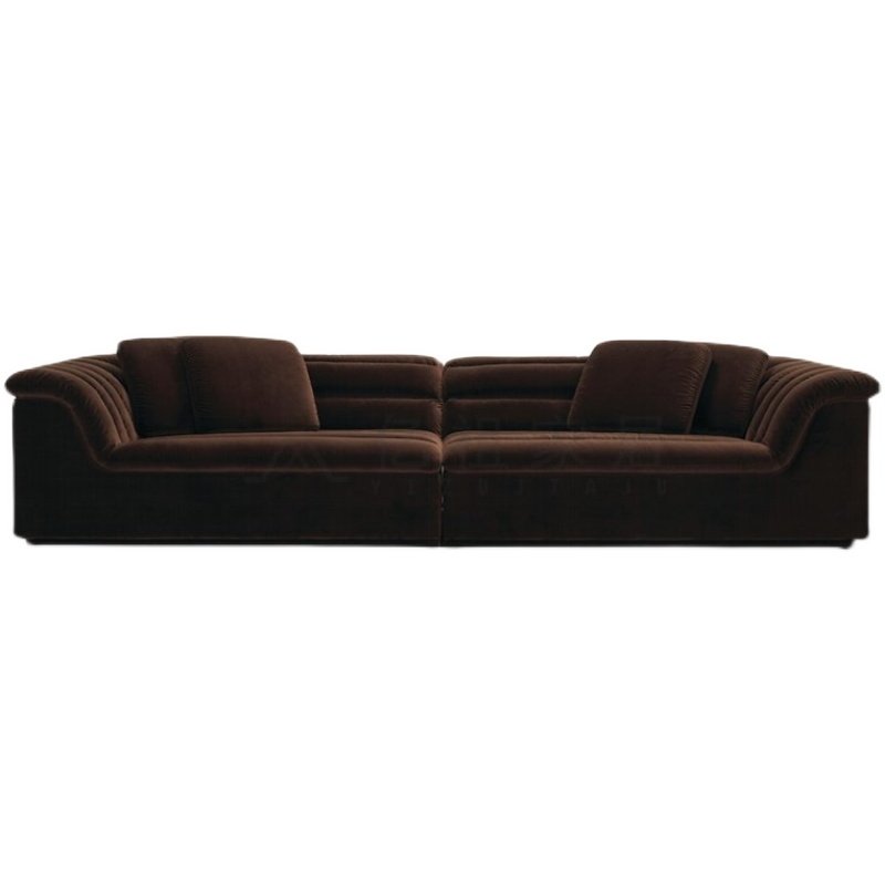 Furnistyle Luxury Simple Design Grey Microfiber Fabric Sofa Set 4 Seater Sectional Corner Sofa Furniture Modern Living Room Sofa