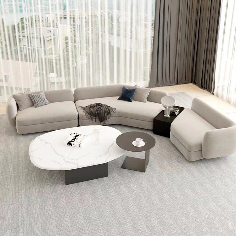 Contempo Modern velvet upholstered sectional fabric l shaped set modern 2022 living room furniture sofa