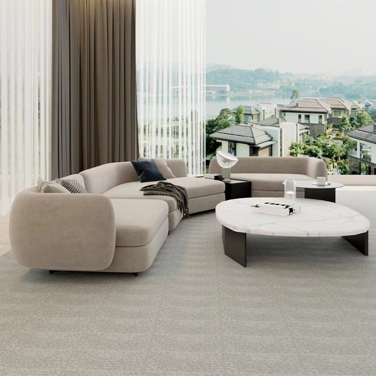 Contempo Modern velvet upholstered sectional fabric l shaped set modern 2022 living room furniture sofa