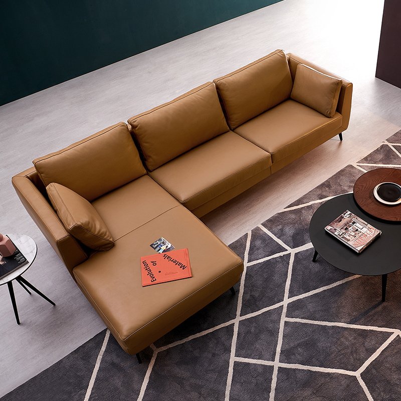 Italian Style Modern Luxury Designs Leather Furniture L Shape Couch Sofas Living Room Sofa