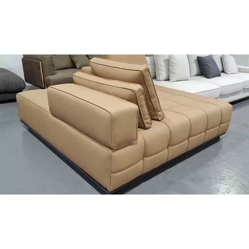 Lawrence Italian simple L-shaped luxury cowhide sofa comfortable living room modular sofa corner sofa set furniture