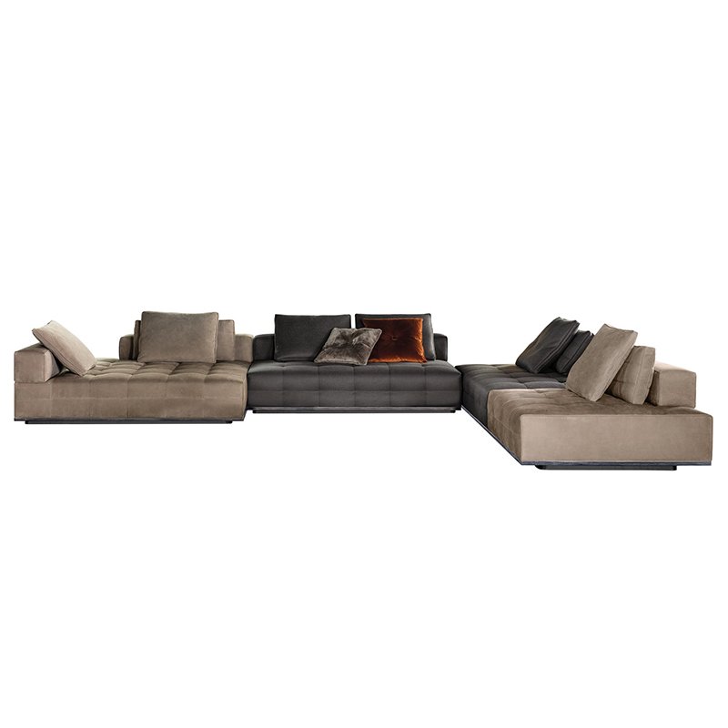 Lawrence Italian simple L-shaped luxury cowhide sofa comfortable living room modular sofa corner sofa set furniture