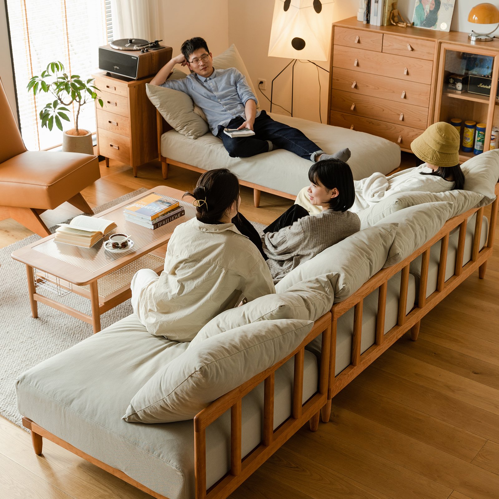 Half House Detachable washable design white corduroy/linen couch lounge luxury living room set sofa