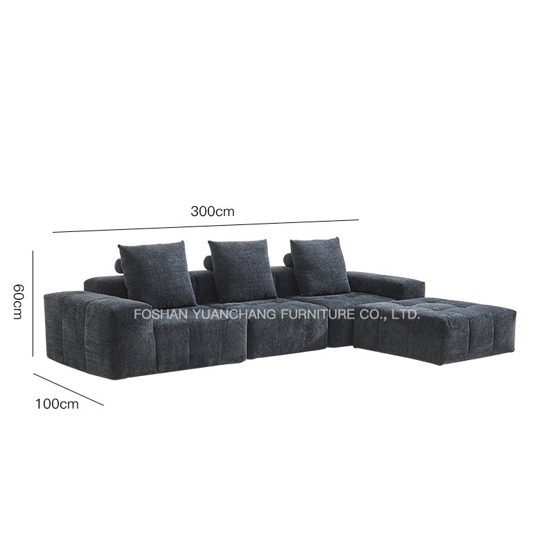 Yuanchang black sectional sofa set furniture luxury sofa sectional couch set modern living room sofas