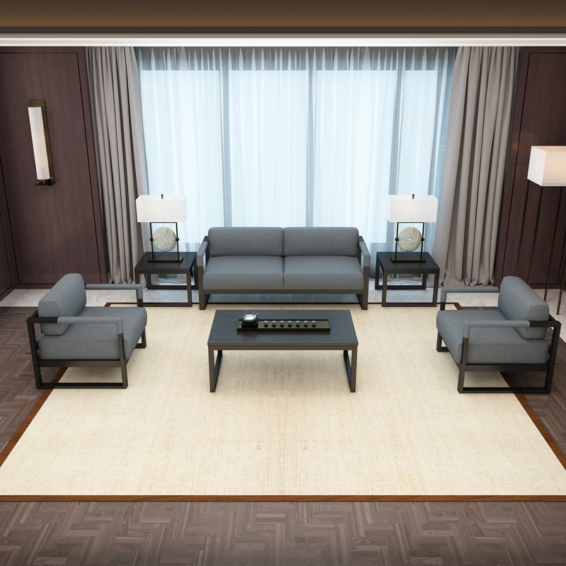 Sofa Iron Frame Nordic Small Apartment Modern Simple Iron Double Three Office Sofa Set Furniture Living Room Living Room Sofa