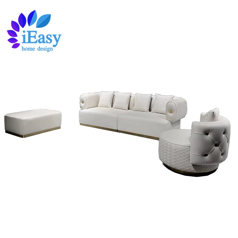 IEasy Foshan Factory Custom Luxury Modern Fabric European Style Sofa Set Furniture Sectional Sofa Lounge Couch Living Room Sofa