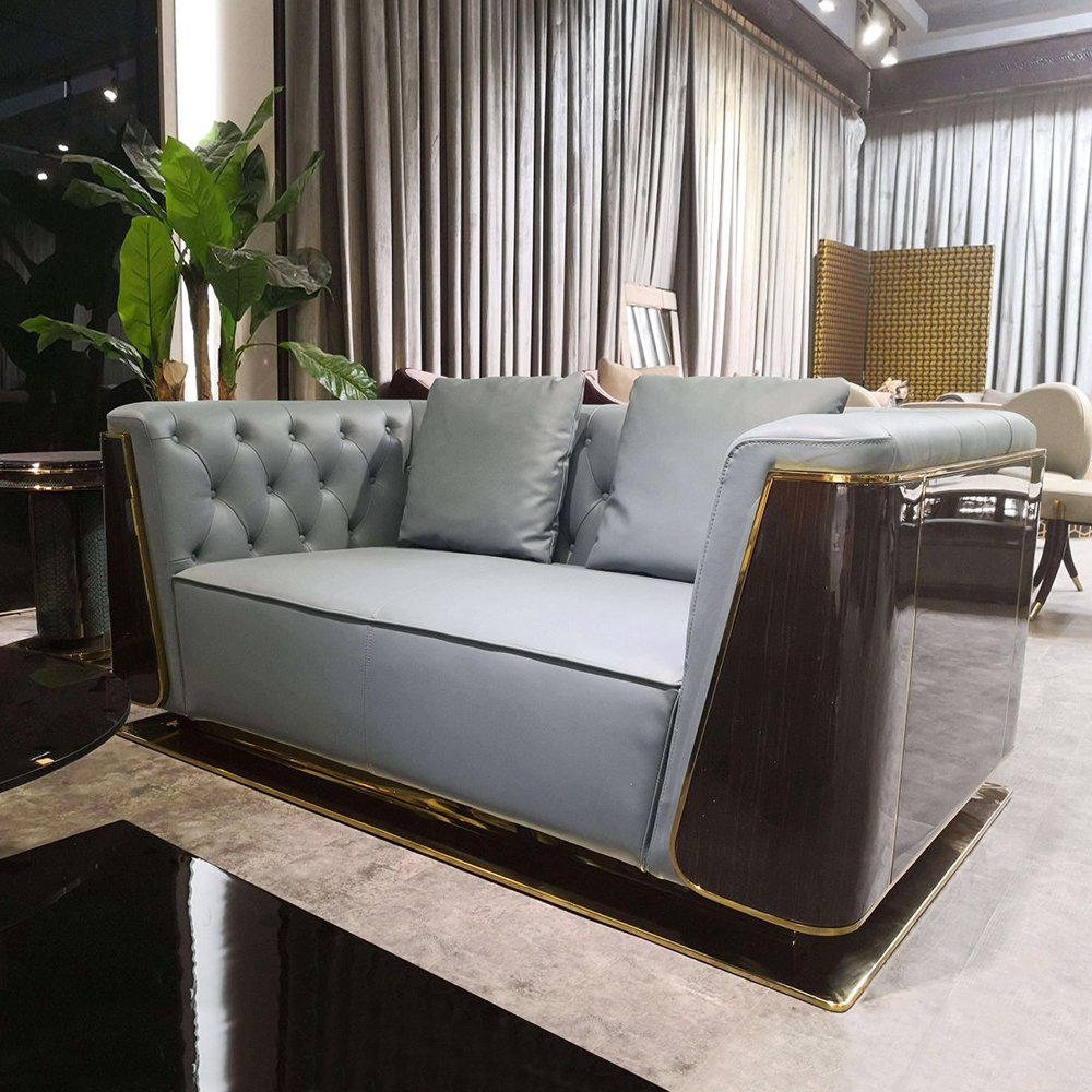 High-end custom home furniture luxury sofa modern soft interior leather velvet fabric living room sofas
