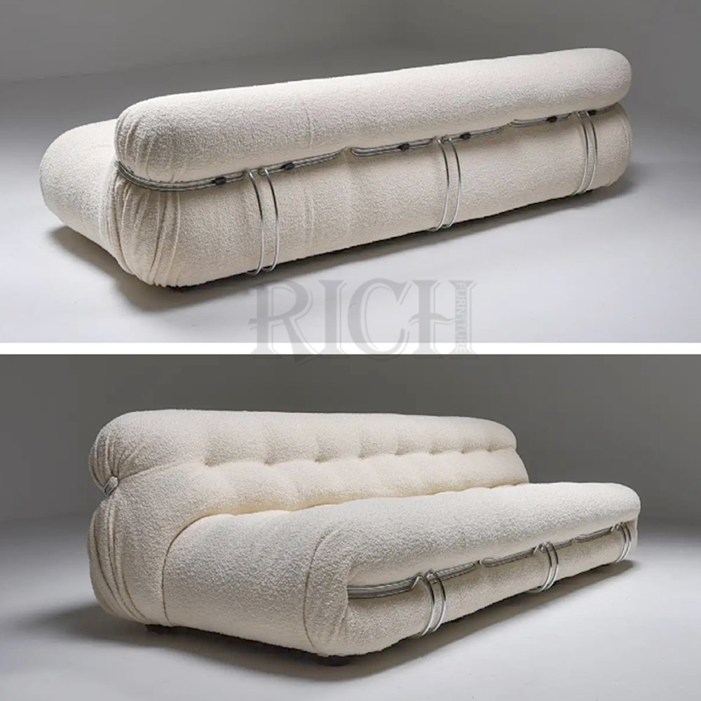 white love seat lamb wool boucle sofa mid century sheep skin teddy sofa fabric shearling lounge boucle 2 seat sherpa-sofa