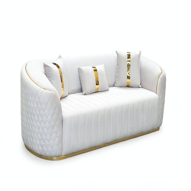 Classic Luxury Fabric velvet Couch Curved Design sofa stainless steel Living Room set