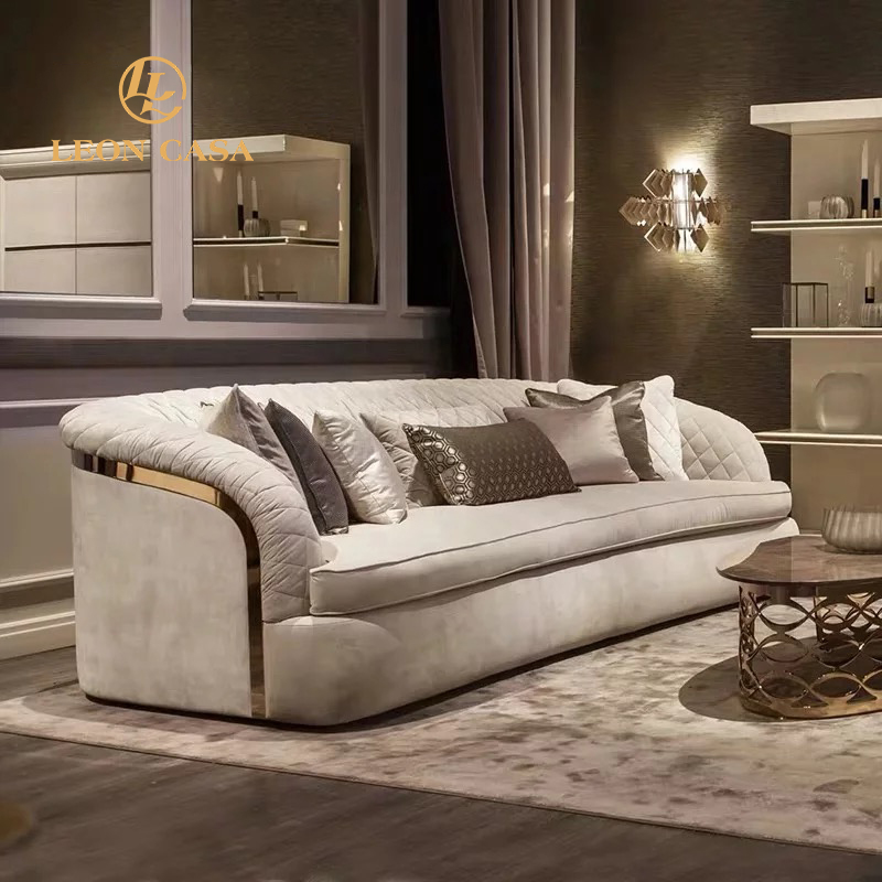Italian Luxury Sofa Set Living Room Furniture Modern Customize Velvet Fabric Section Luxury Sofa