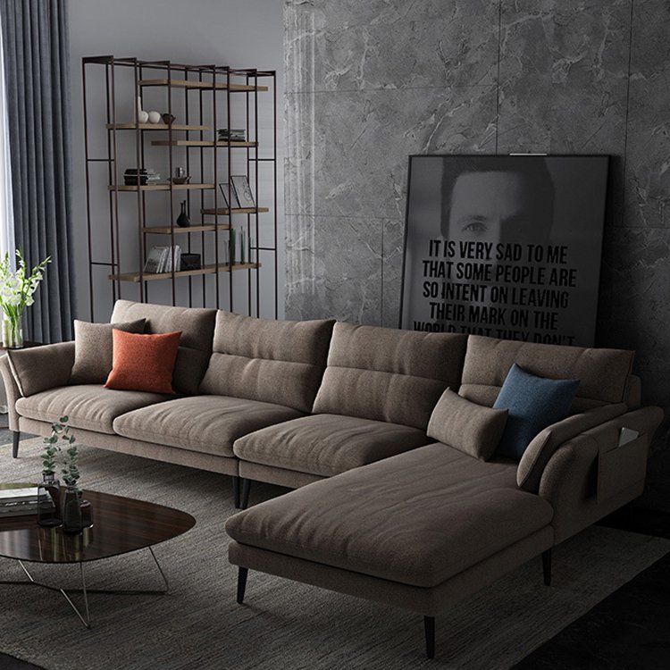 Italian style l shape fabric corner living room sofa