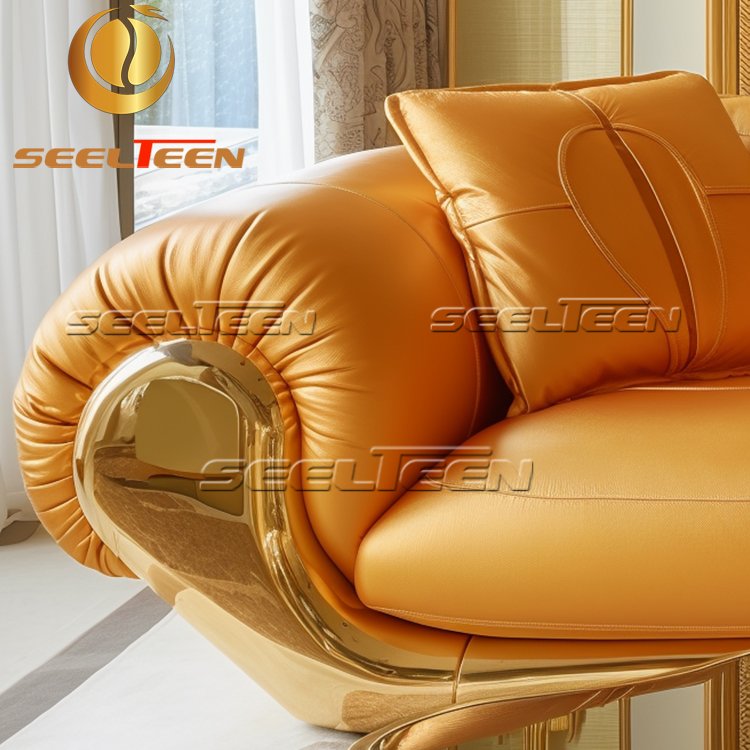 Orange Lounge Furniture Sofa Set Modern Luxury Living Room Sofa