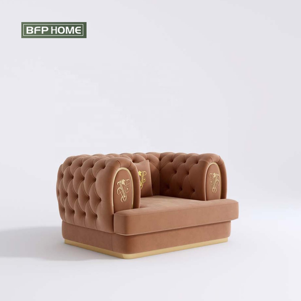 BFP HOME Hotel Project One stop furniture American Luxury Style Solid wood frame Villa Apartment Living Room Sofas Set