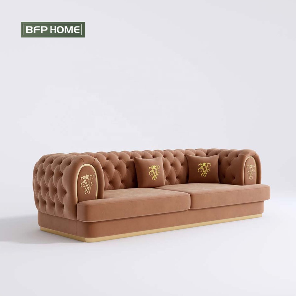 BFP HOME Hotel Project One stop furniture American Luxury Style Solid wood frame Villa Apartment Living Room Sofas Set