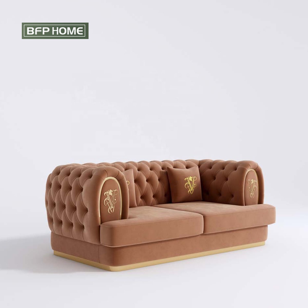 BFP HOME Hotel Project One stop furniture American Luxury Style Solid wood frame Villa Apartment Living Room Sofas Set