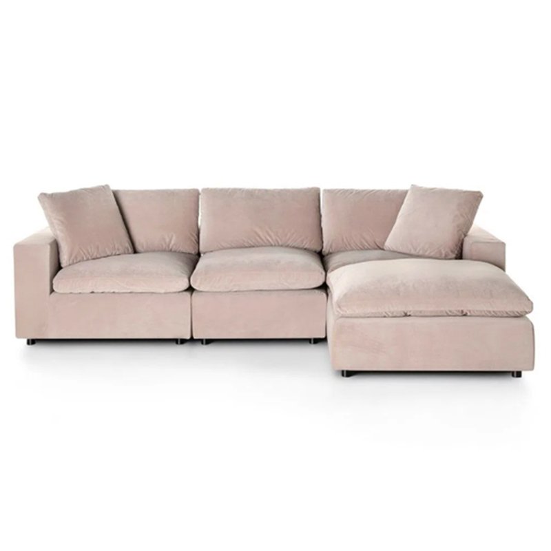 Low price living room modern grey sectional sofa minimalist L shaped fabric sofas for home