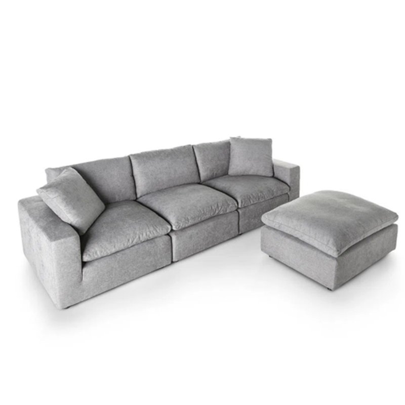 Low price living room modern grey sectional sofa minimalist L shaped fabric sofas for home