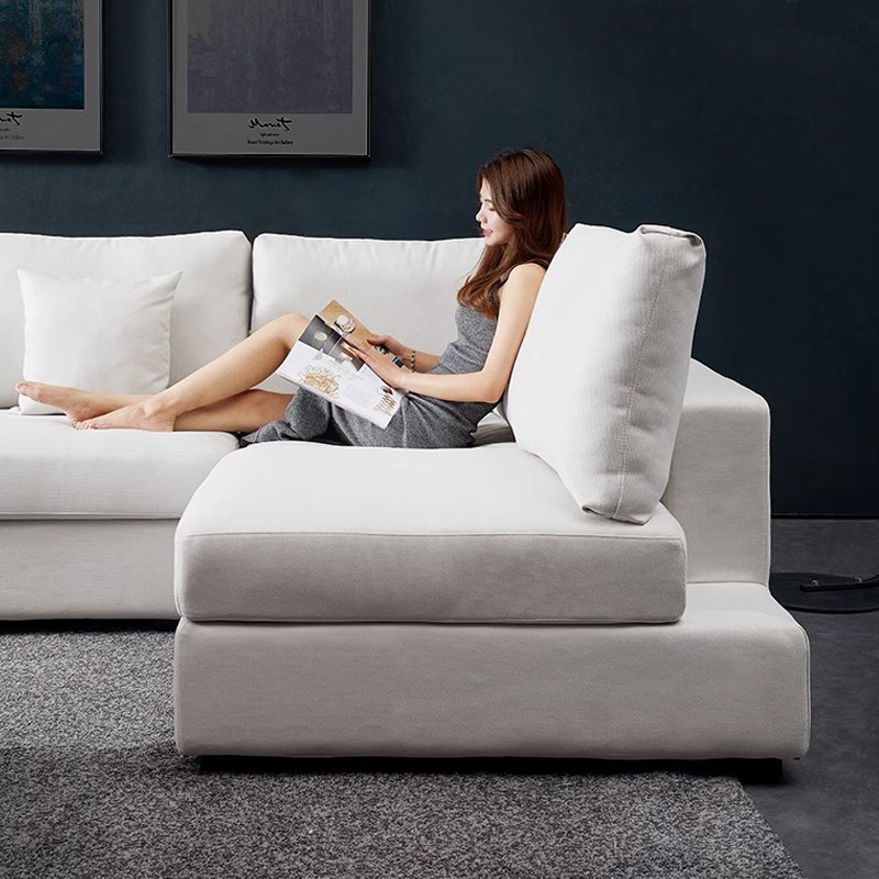 Modern Living Room Furniture Sofa Set Nordic Tech Fabric L shape Sectional sofas