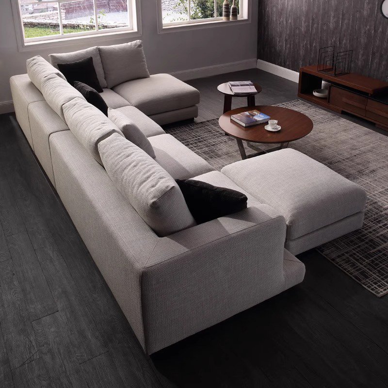 Modern Living Room Furniture Sofa Set Nordic Tech Fabric L shape Sectional sofas