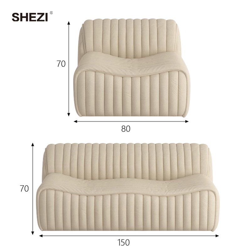 SHEZI New Nordic Sleep Style Simple Fabric Leather Sofa Home Furniture Modern Minimalist Leisure Single Lounge Living Room Sofa