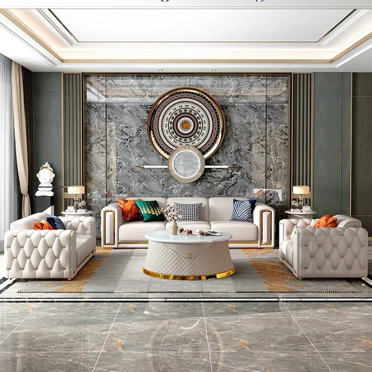 Luxury Contemporary Living Room Sofa Set Modern Chesterfield Couches Stylish Sofas for Home Villa Living room Furniture