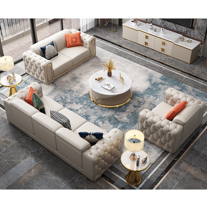 Luxury Contemporary Living Room Sofa Set Modern Chesterfield Couches Stylish Sofas for Home Villa Living room Furniture