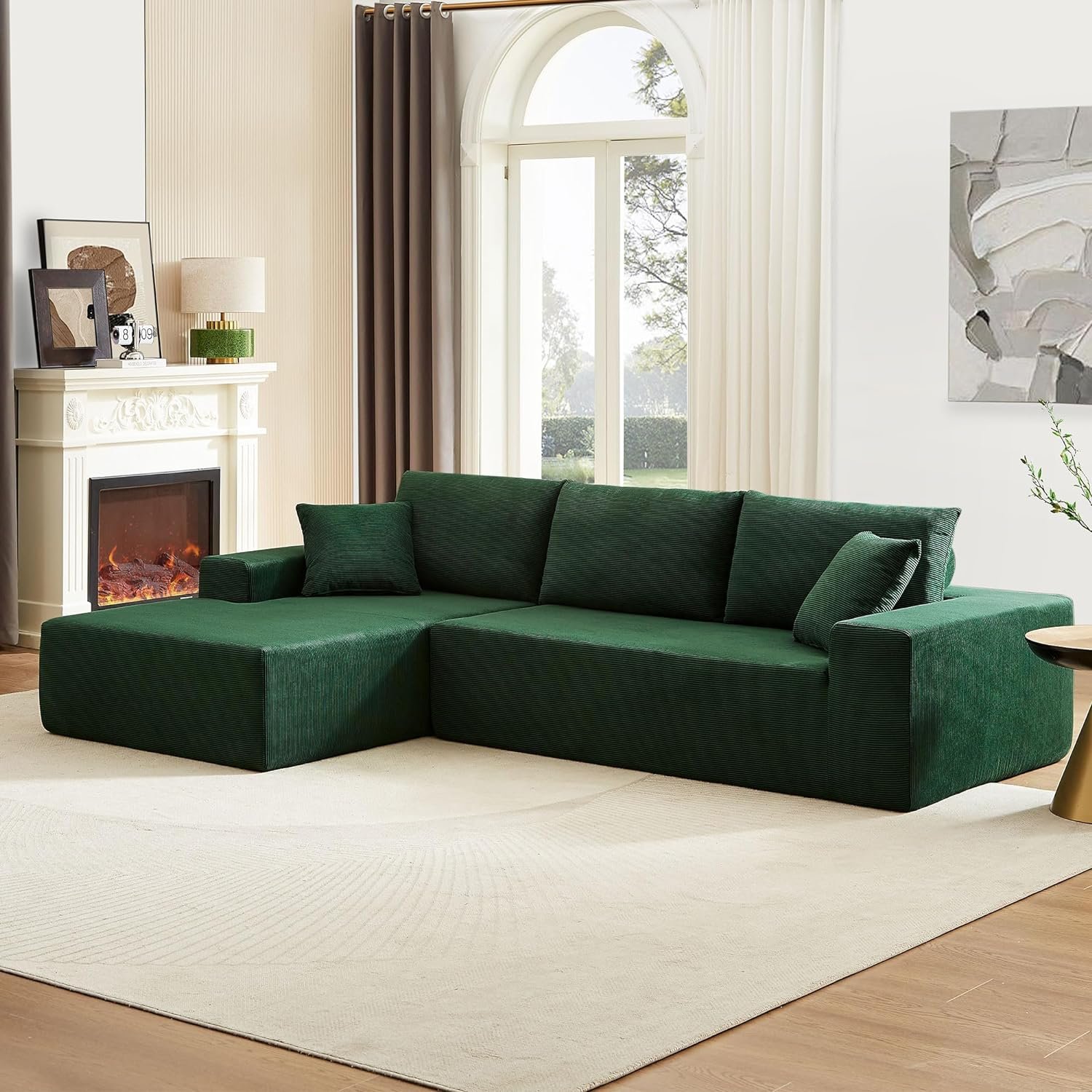 High Quality Living Room Sofas Compression Sofas Salon Beige Combination Couch Living Room I/L-Shape Sofa