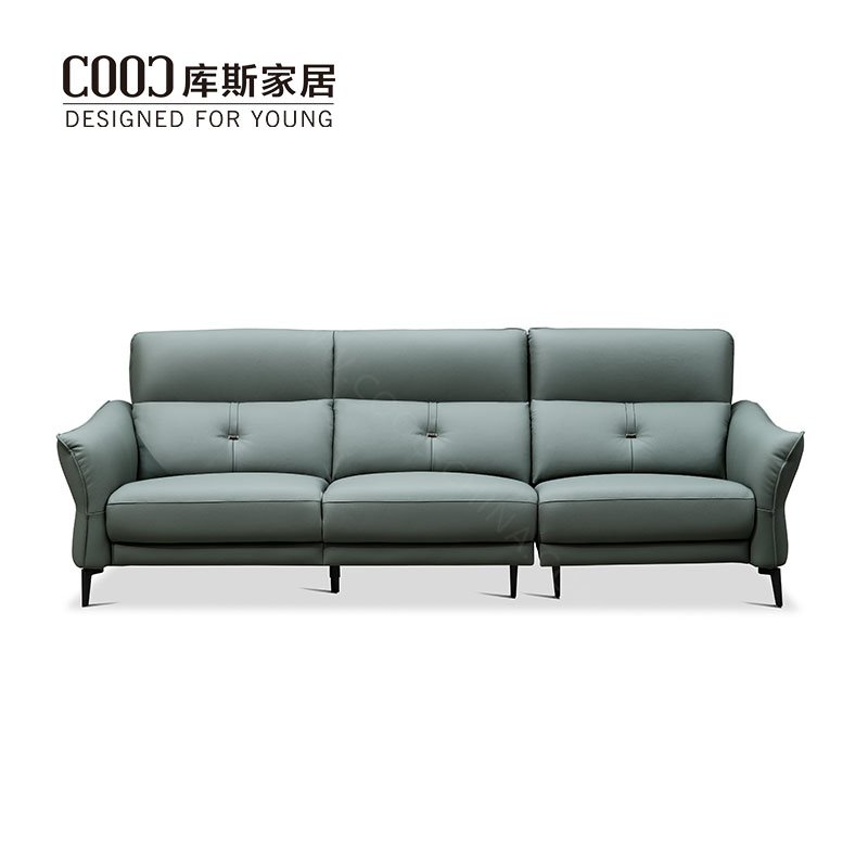 China Factory Modern Living Room Sofa Set 3 Seats Sectional Real Genuine Leather Sofa