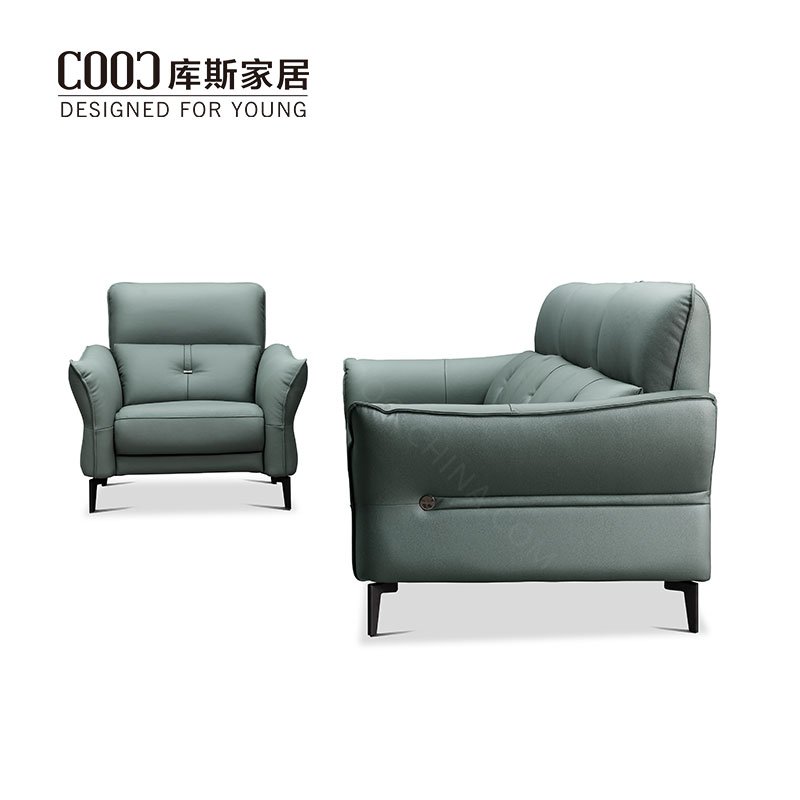 China Factory Modern Living Room Sofa Set 3 Seats Sectional Real Genuine Leather Sofa